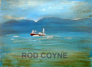“Trawler: Ballinskelligs Bay” oil on canvas, 23x30cm, € 575.00 .